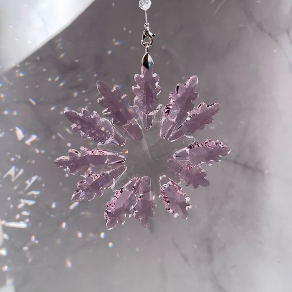 Crystal Snowflake Sun Catcher Christmas Tree Decor Czech Bohemia Crystal Gift - Picture 10 of 12